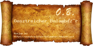 Oesztreicher Balambér névjegykártya